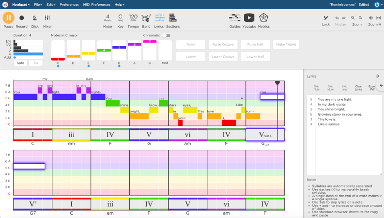 Hookpad magic chord carousel